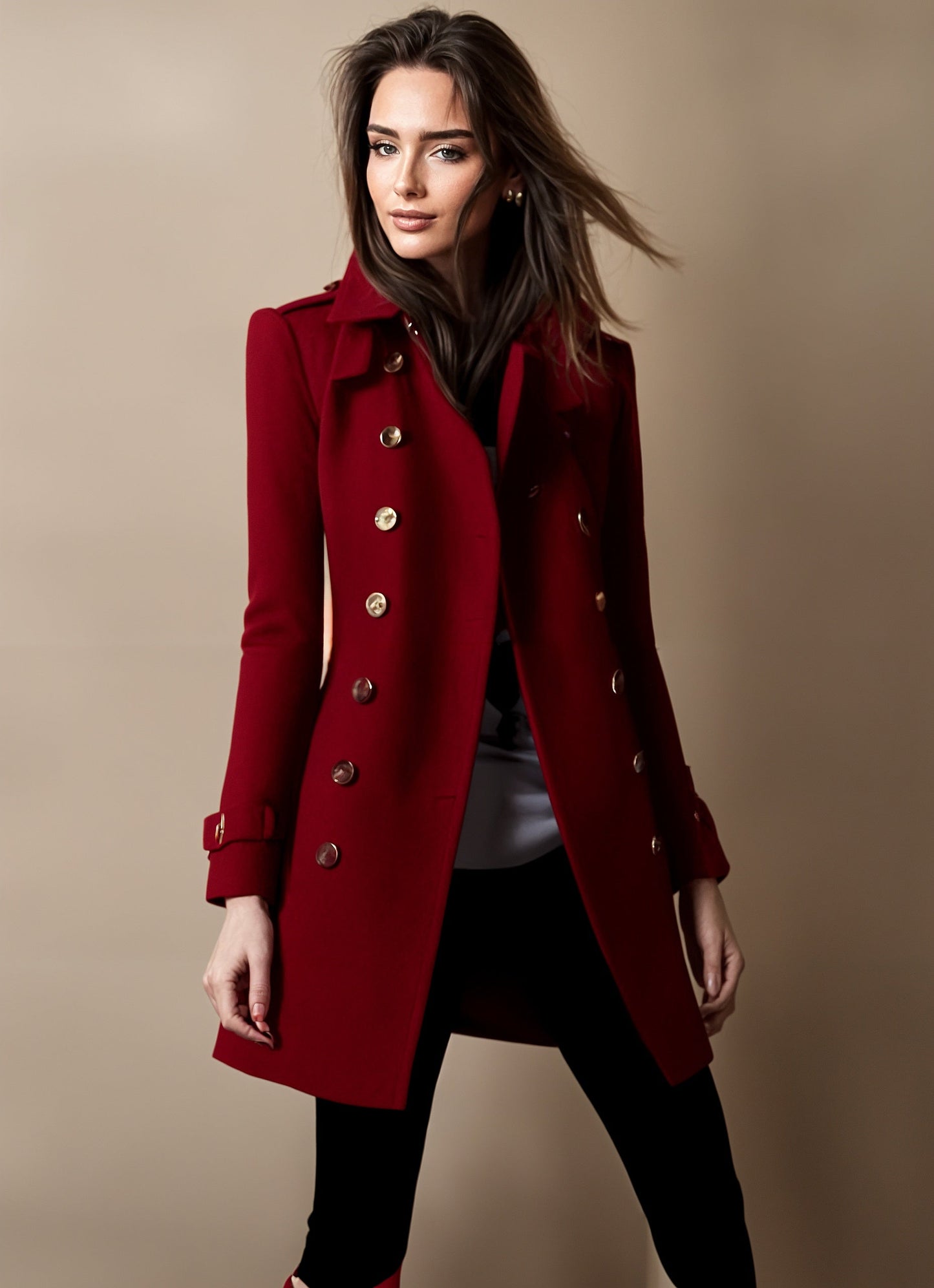 Manteau Élégant Mi-Long pour Femmes