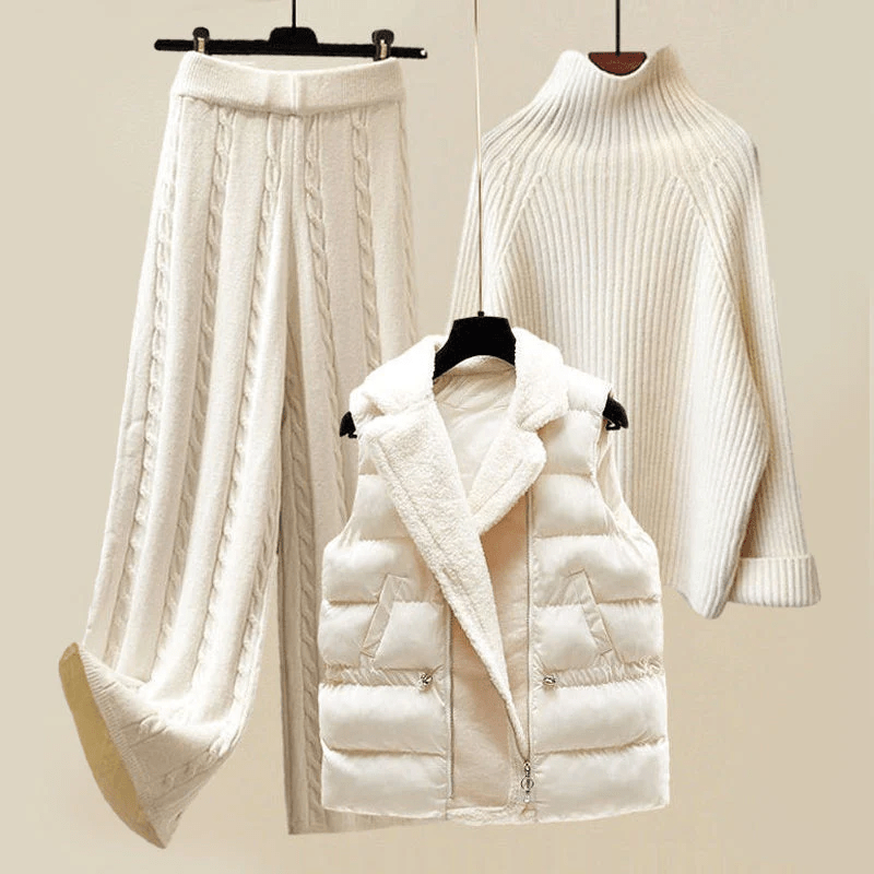 Chic Ensemble Tricoté en Blanc pour Femmes - Marie Montel