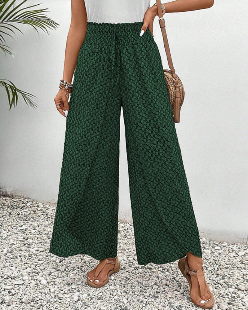 Pantalon Large à Imprimé Géométrique pour Femmes