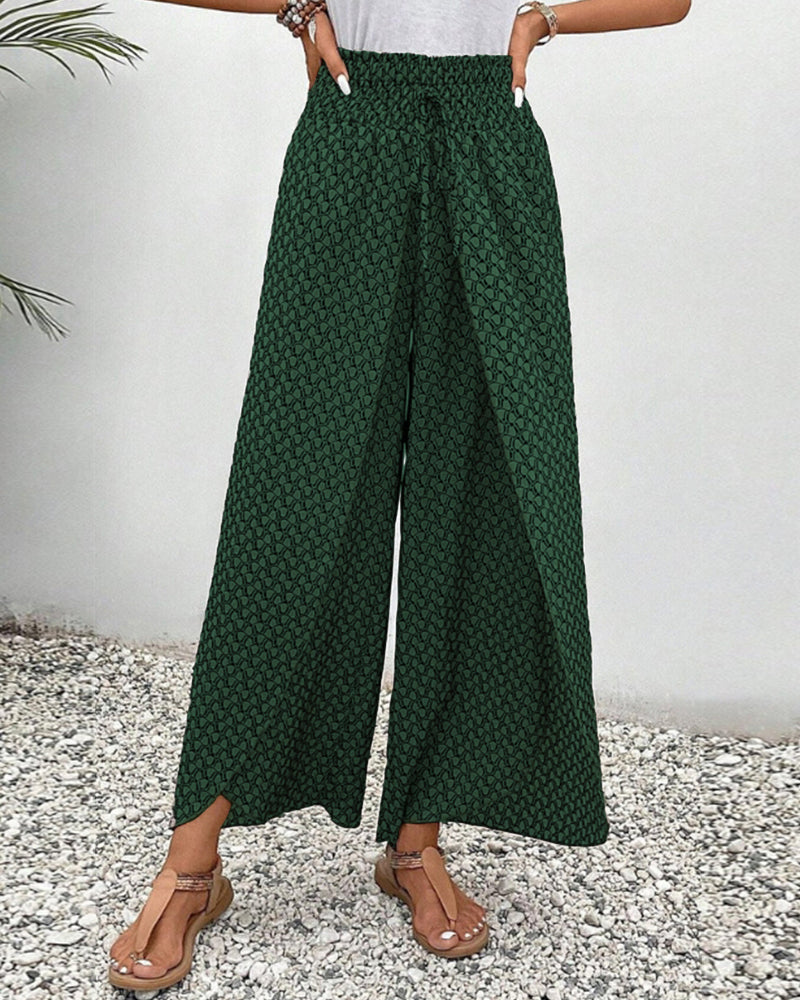 Pantalon Large à Imprimé Géométrique pour Femmes