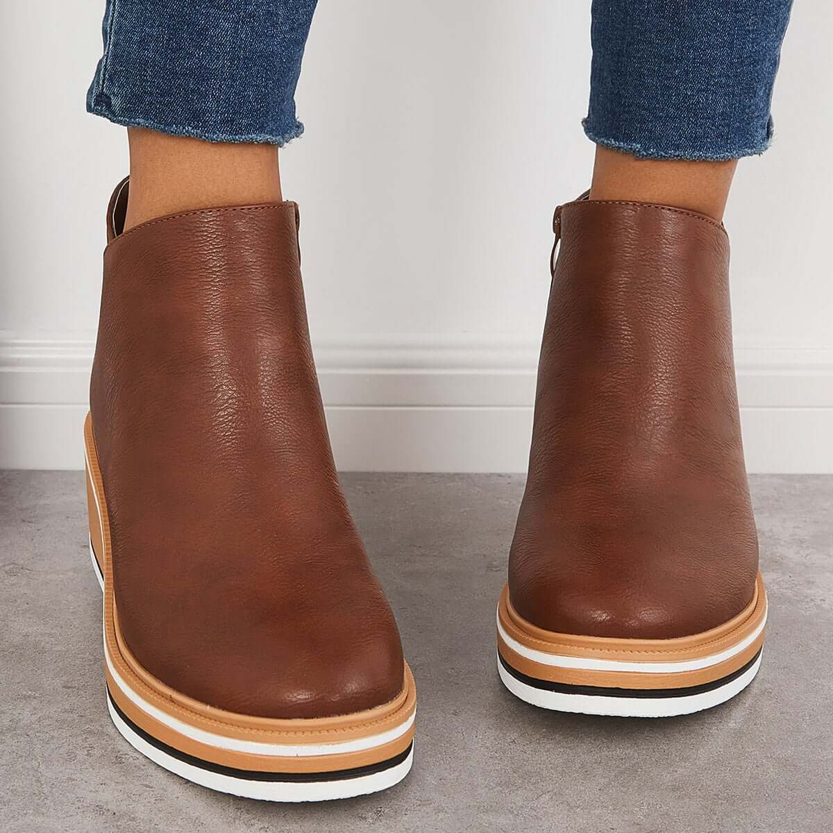 Bottines Élégantes avec Zipper pour Femmes