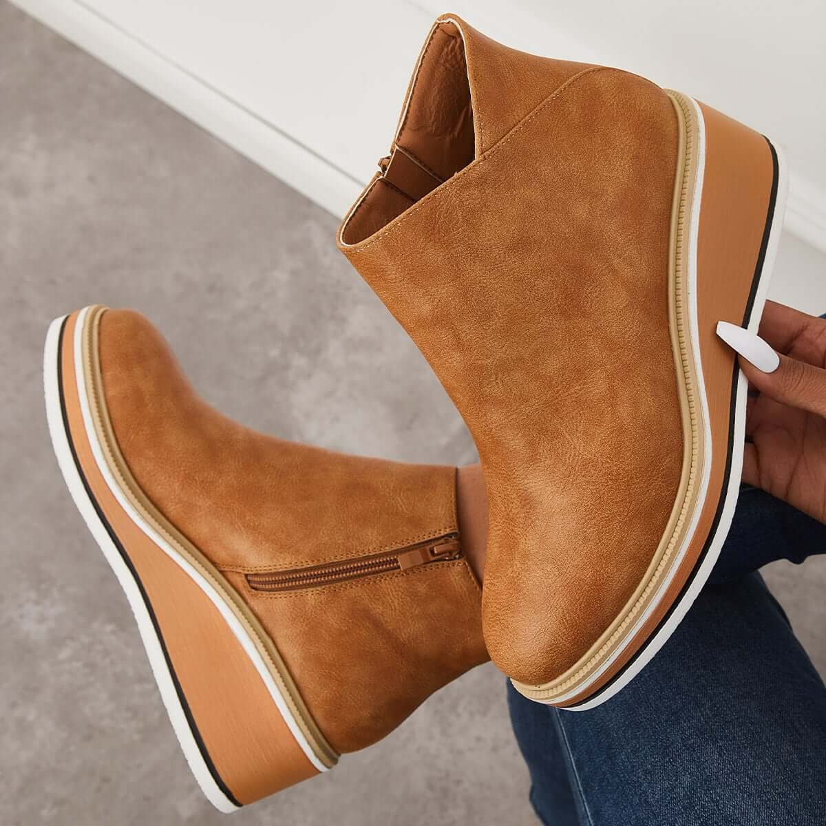 Bottines Élégantes avec Zipper pour Femmes