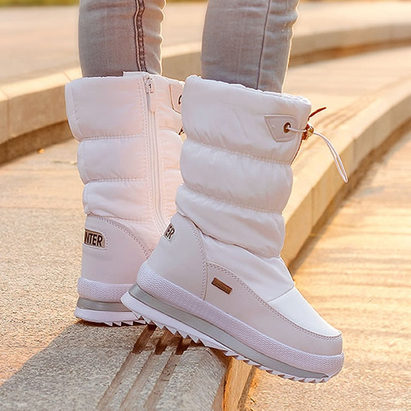 Élégantes Bottes de Neige Doublées pour Femmes