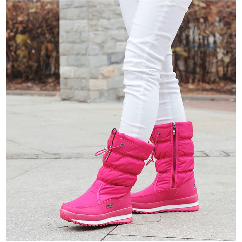 Élégantes Bottes de Neige Doublées pour Femmes