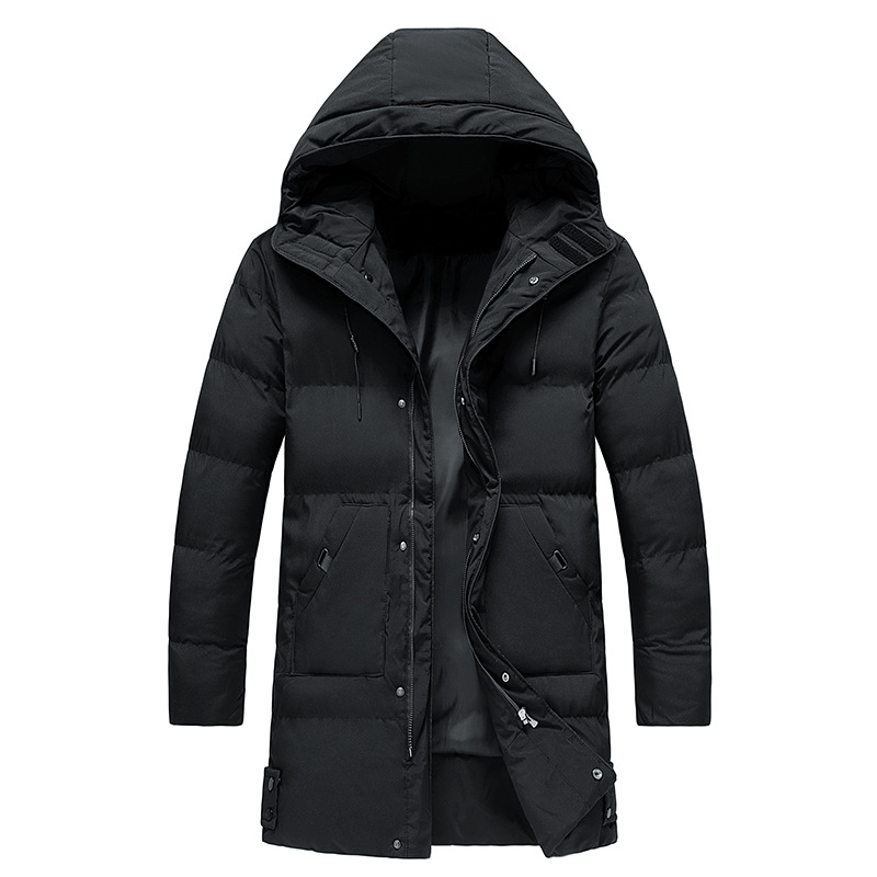 Parka Élégante Mi-Longue avec Capuche pour Hommes