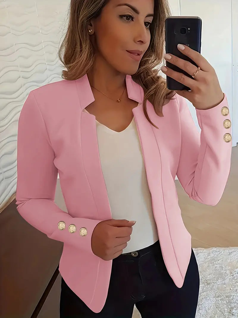 Blazer à manches longues ouvert pour femmes