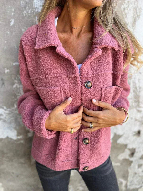 Veste Courte Chic avec Col à Revers pour Femmes