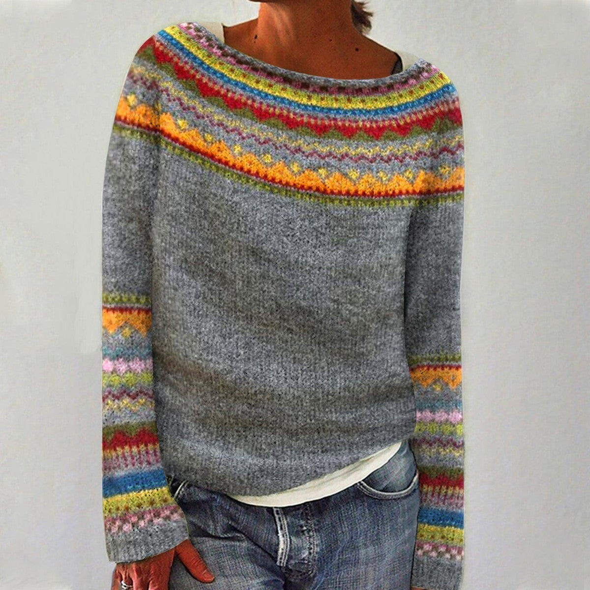 Pull Chic à Col Rond pour Femmes