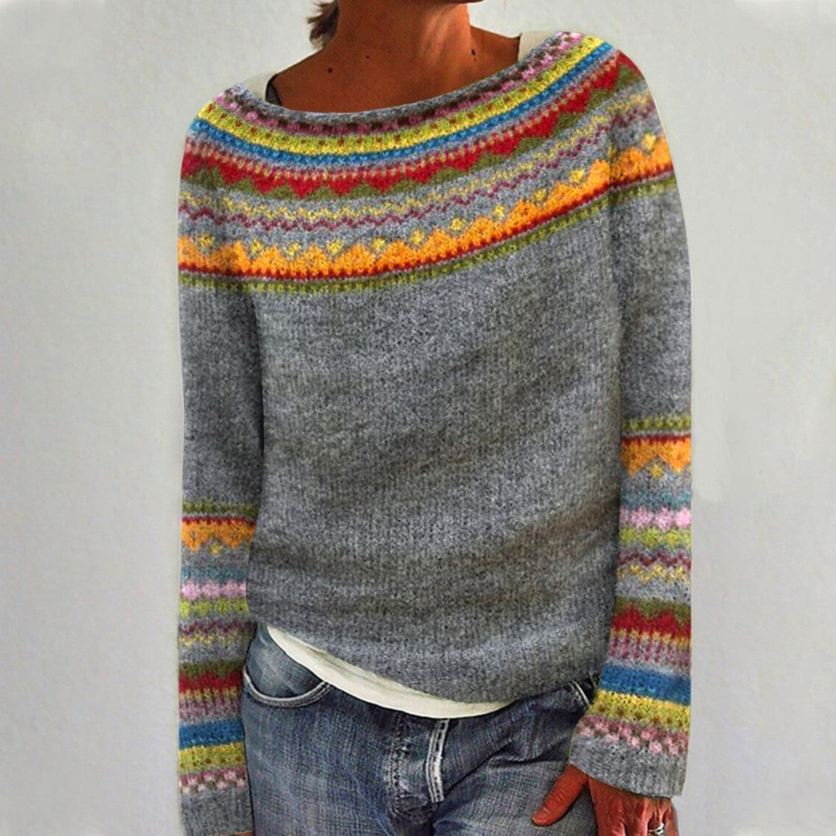 Pull Chic à Col Rond pour Femmes