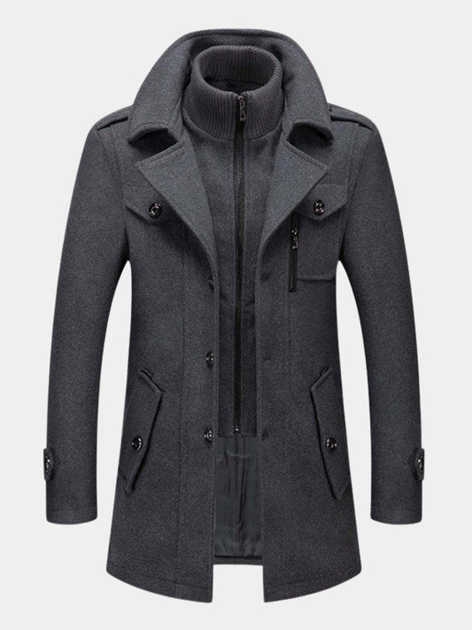 Élégant Manteau d'Hiver pour Hommes en Laine