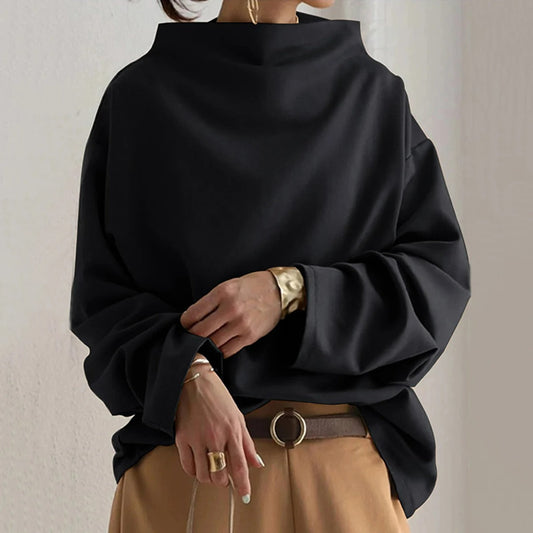 Pull Élégant à Col Montant pour Femmes