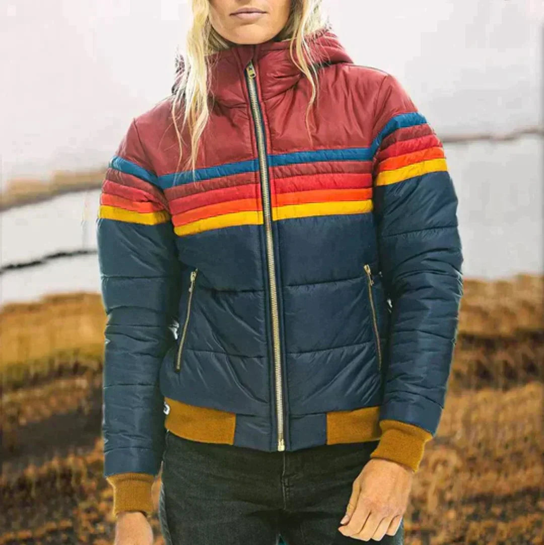 Veste d'hiver arc-en-ciel pour femmes