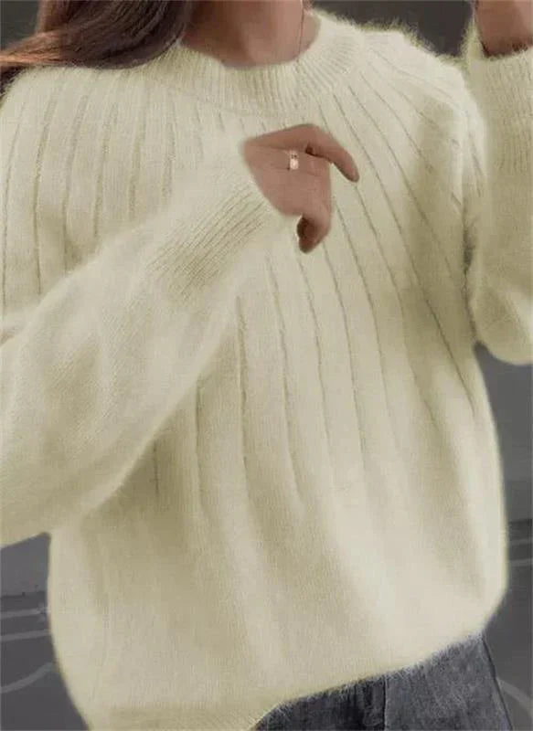Pull Douillet à Manches Longues en Tricot pour Femmes