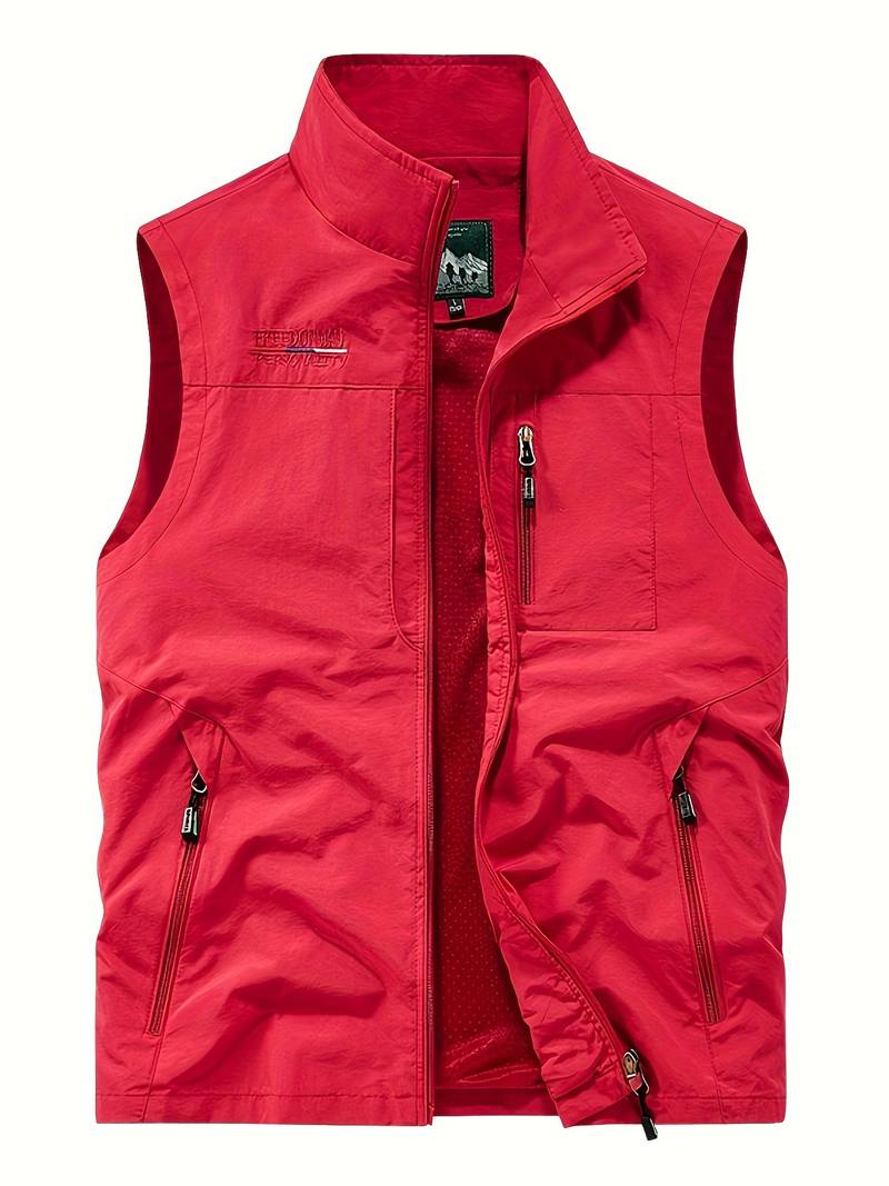 Gilet cargo avec poches zippées pour hommes