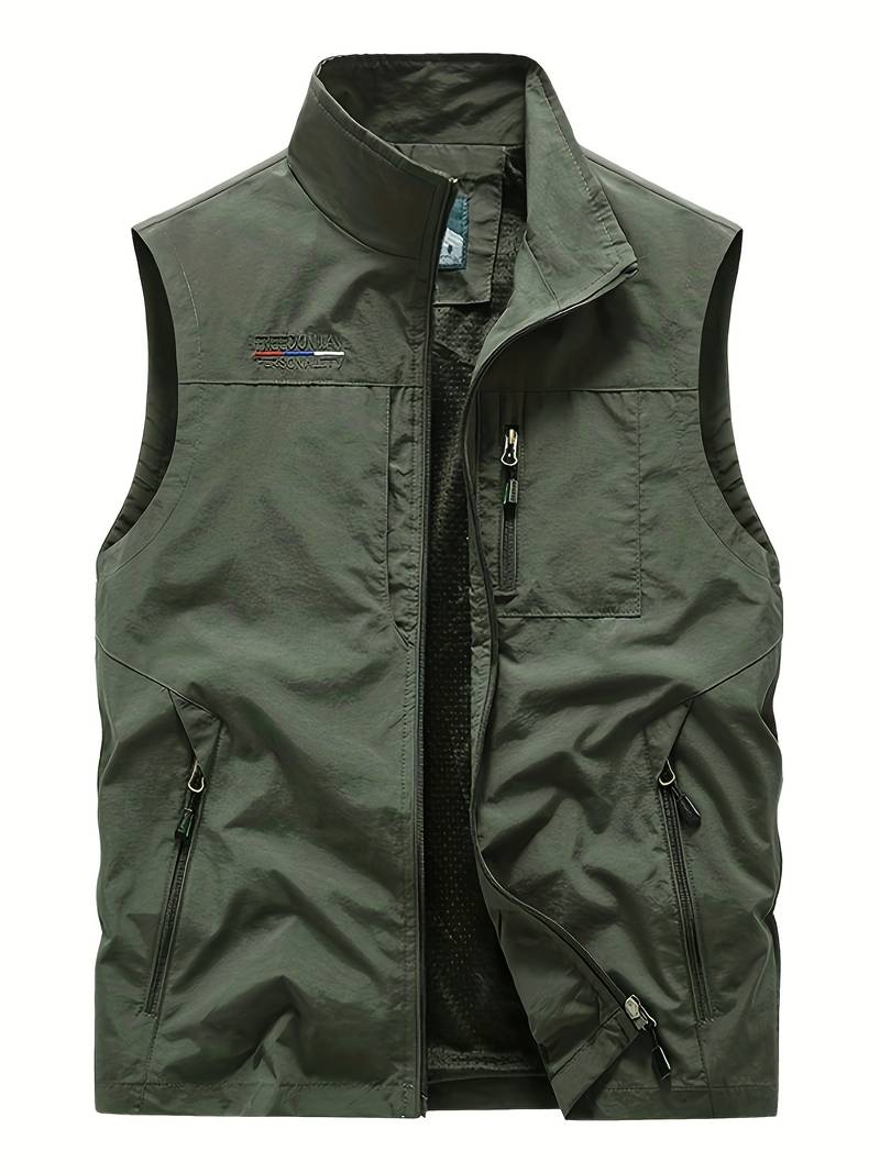 Gilet cargo avec poches zippées pour hommes