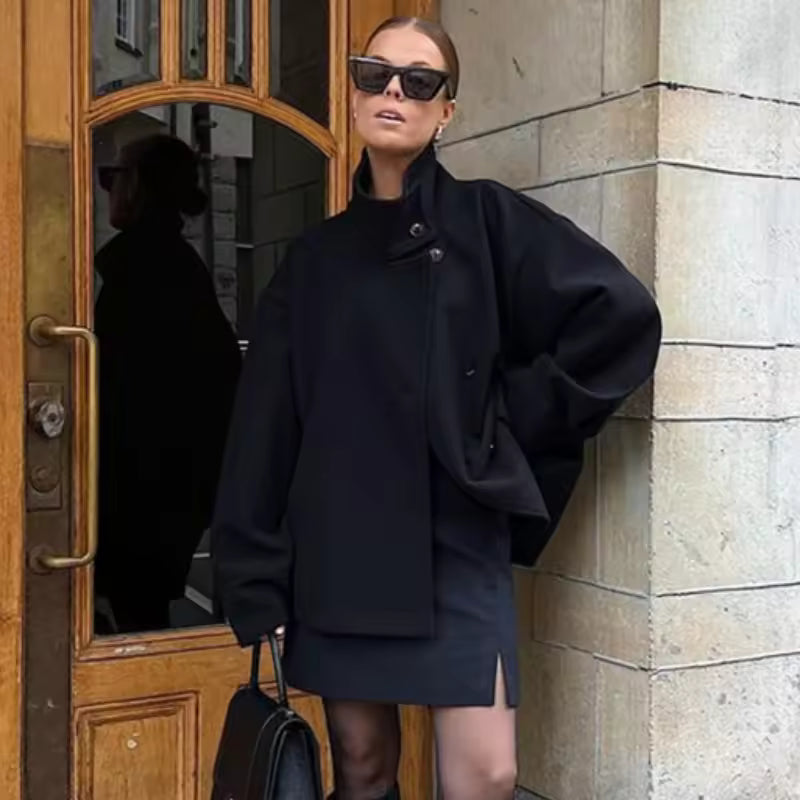 Chic Veste Courte Boutonnée pour Femmes