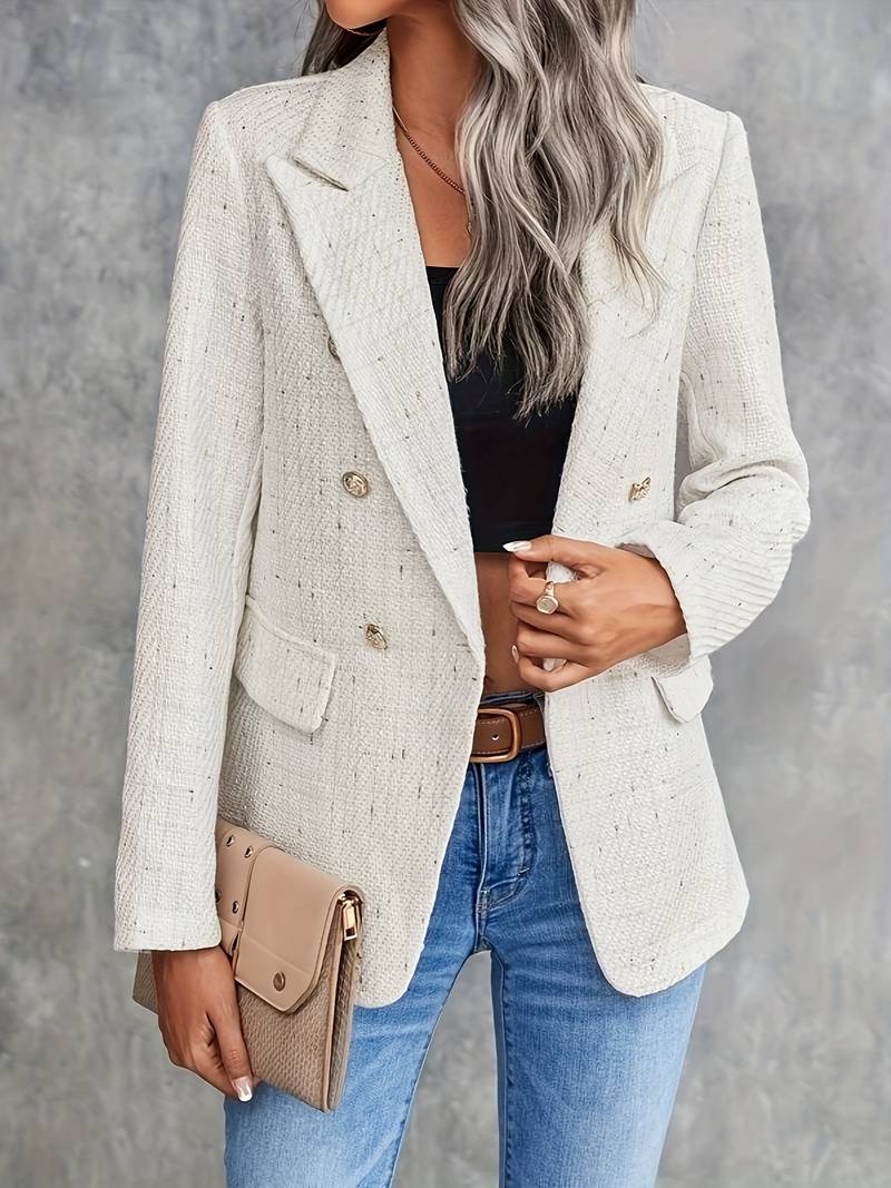 Blazer à manches longues avec col revers pour femmes