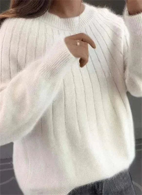 Pull Douillet à Manches Longues en Tricot pour Femmes