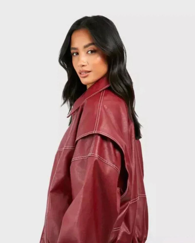 Veste bomber en cuir chic pour femmes