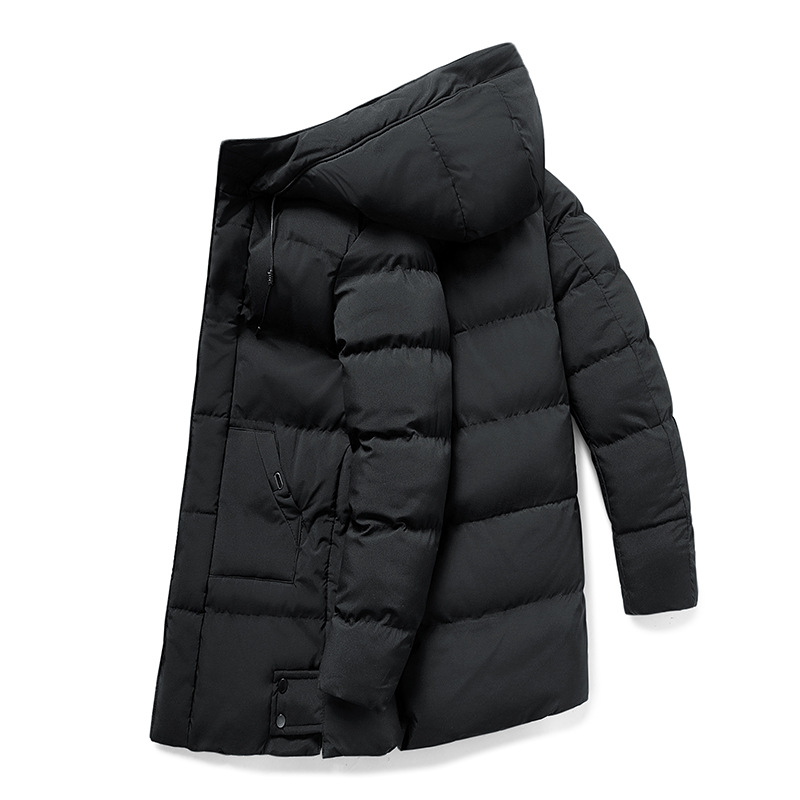 Parka Élégante Mi-Longue avec Capuche pour Hommes