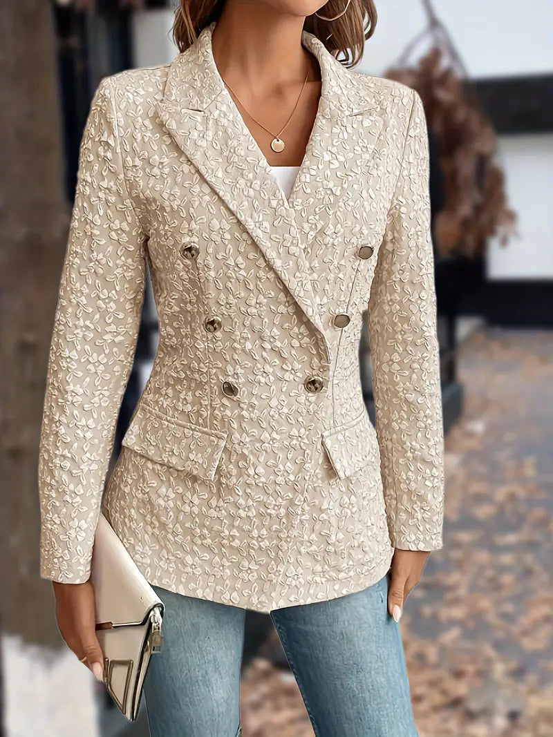 Veste blazer unie avec poches pour femmes