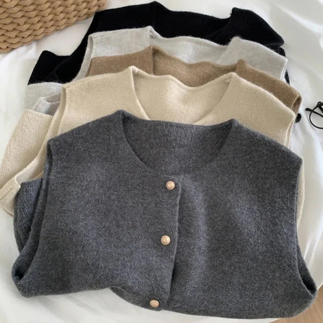 Chic Gilet sans Manches à Boutons pour Femmes