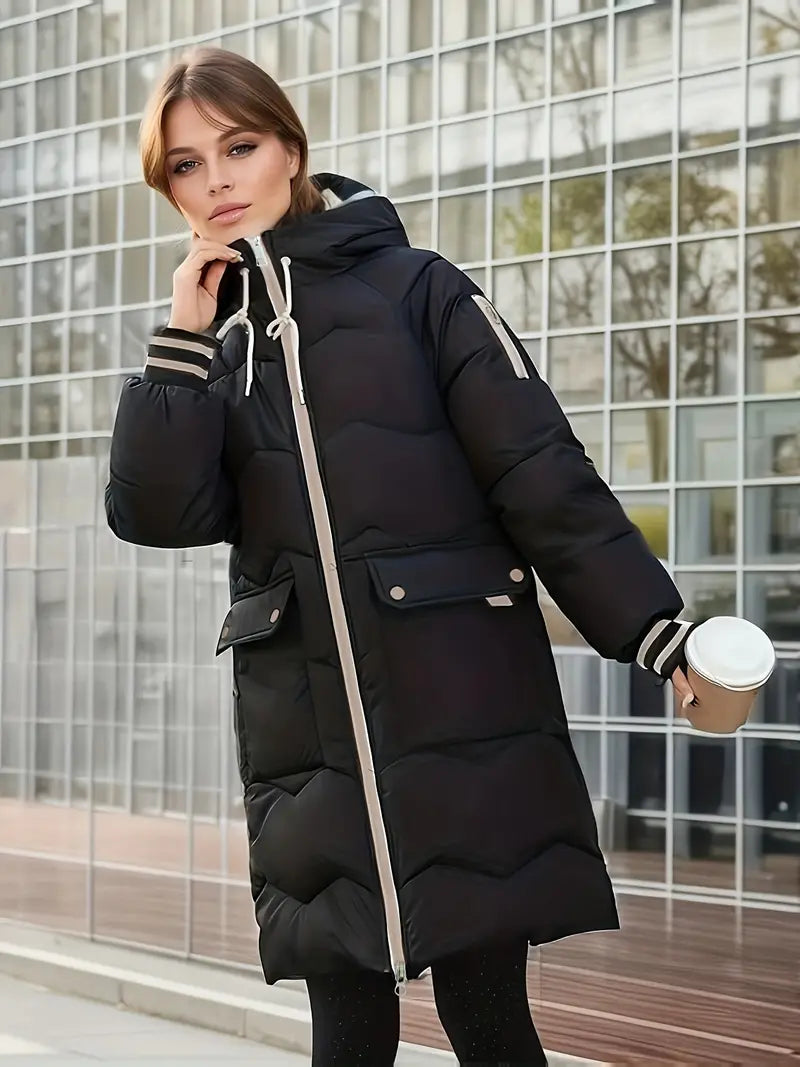 Manteau stylé avec capuche et zip pour femmes