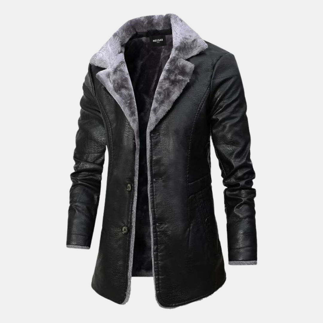 Manteau en cuir d'hiver pour hommes