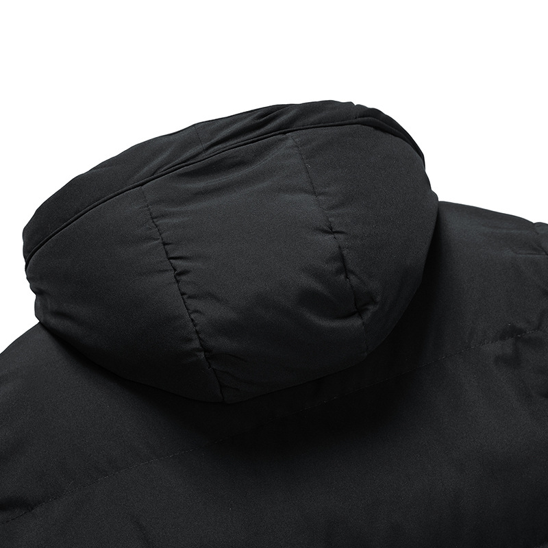 Parka Élégante Mi-Longue avec Capuche pour Hommes