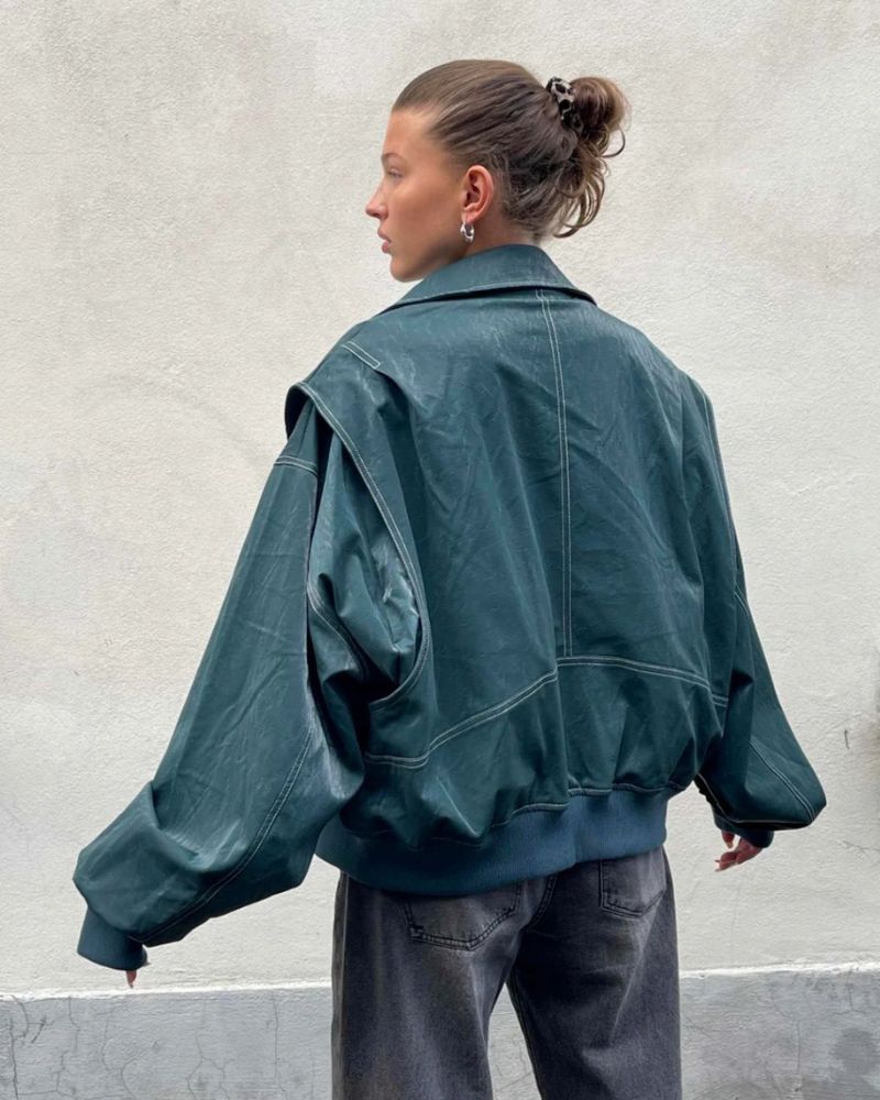 Veste bomber en cuir chic pour femmes