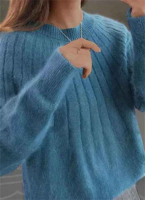 Pull Douillet à Manches Longues en Tricot pour Femmes
