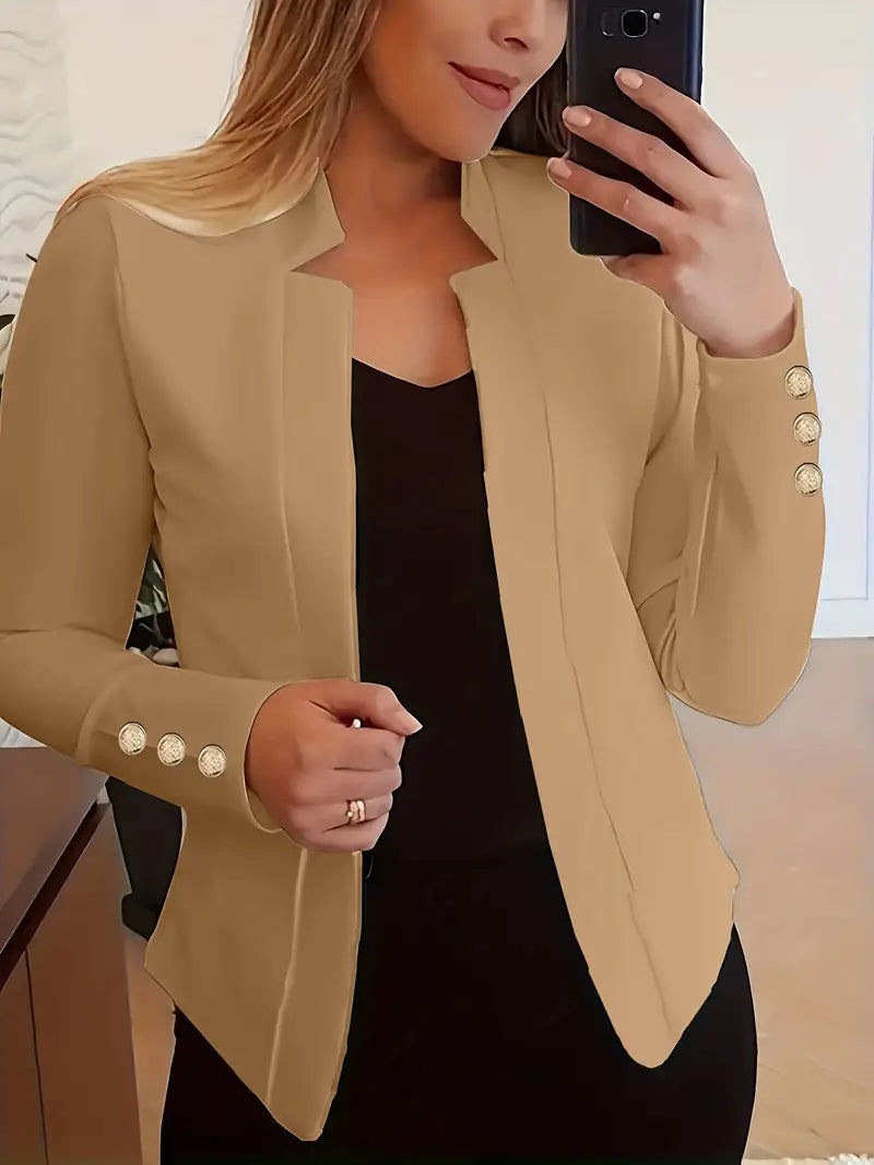 Blazer à manches longues ouvert pour femmes