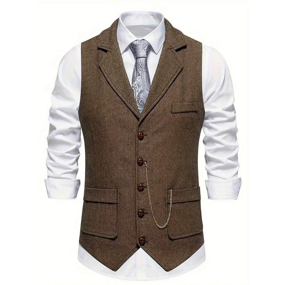 Gilet à Carreaux V-col pour Hommes