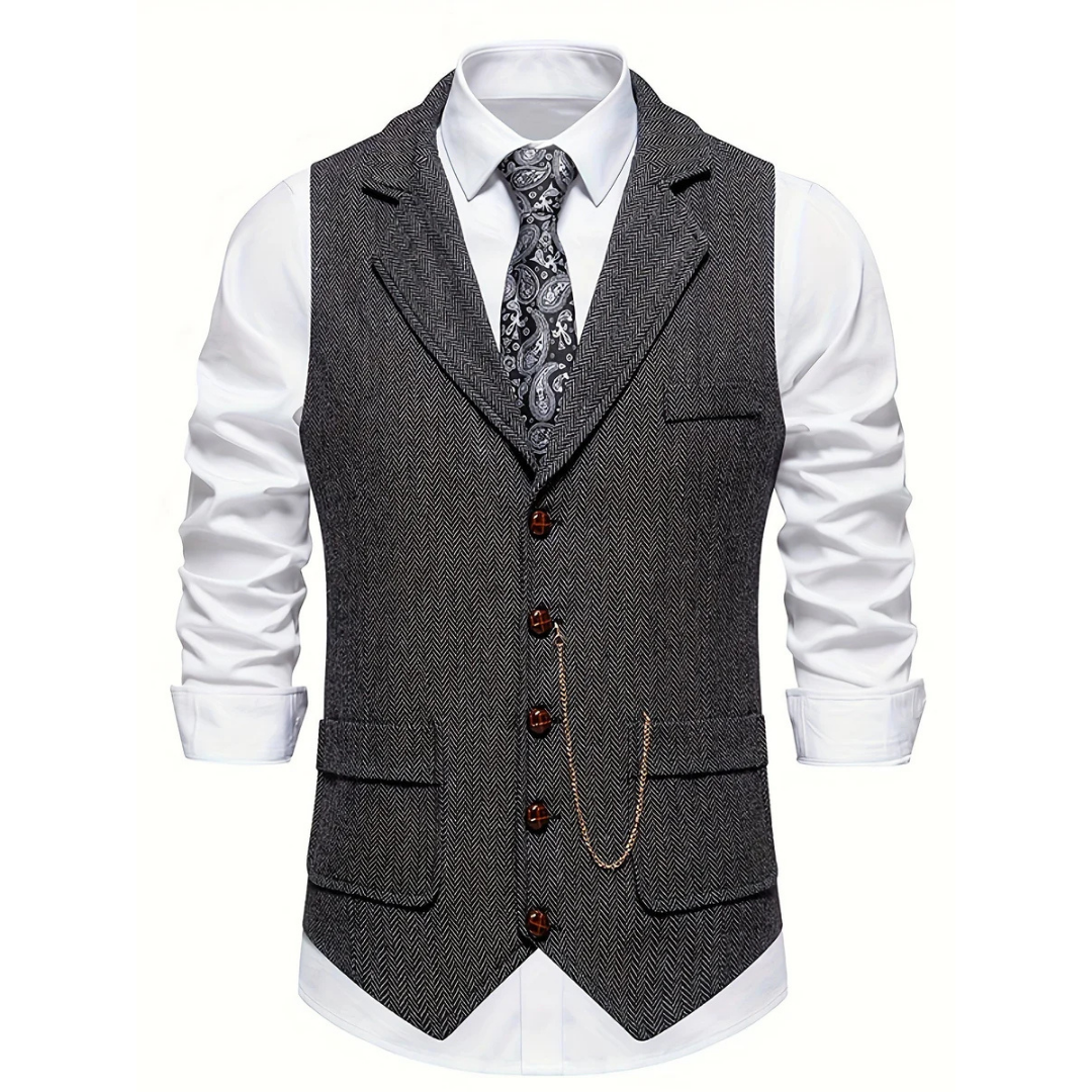Gilet à Carreaux V-col pour Hommes