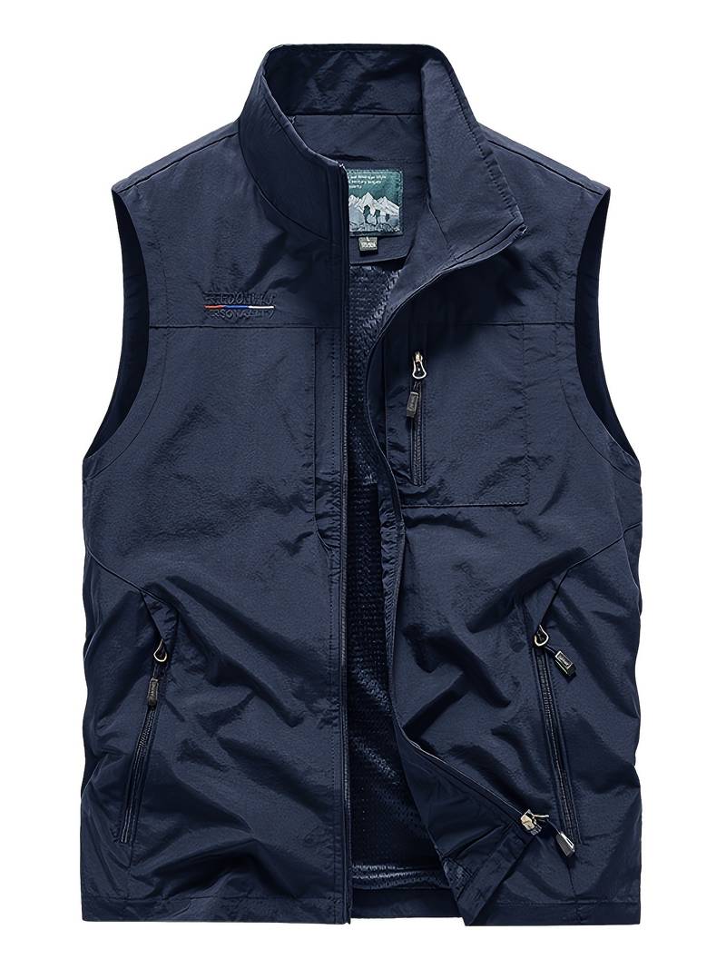 Gilet cargo avec poches zippées pour hommes