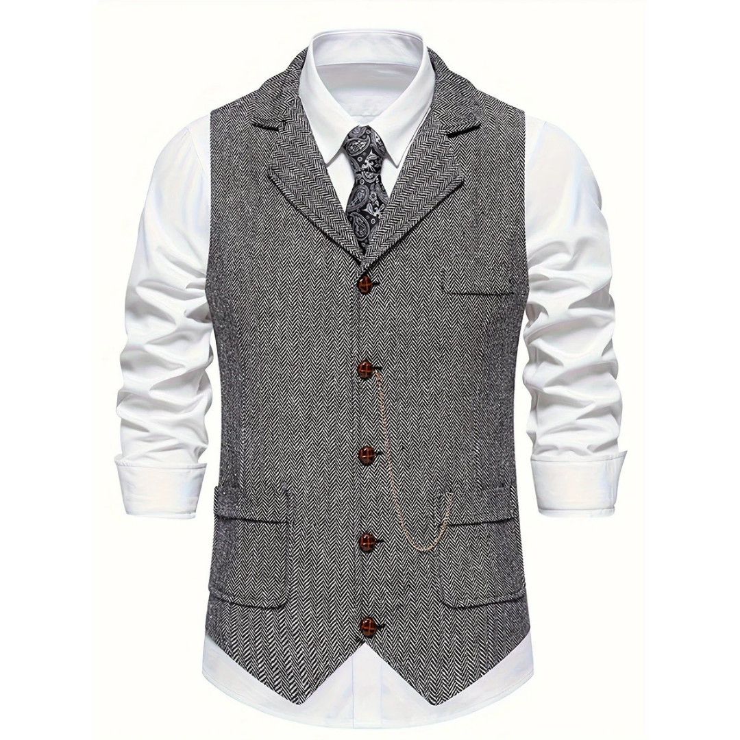Gilet à Carreaux V-col pour Hommes