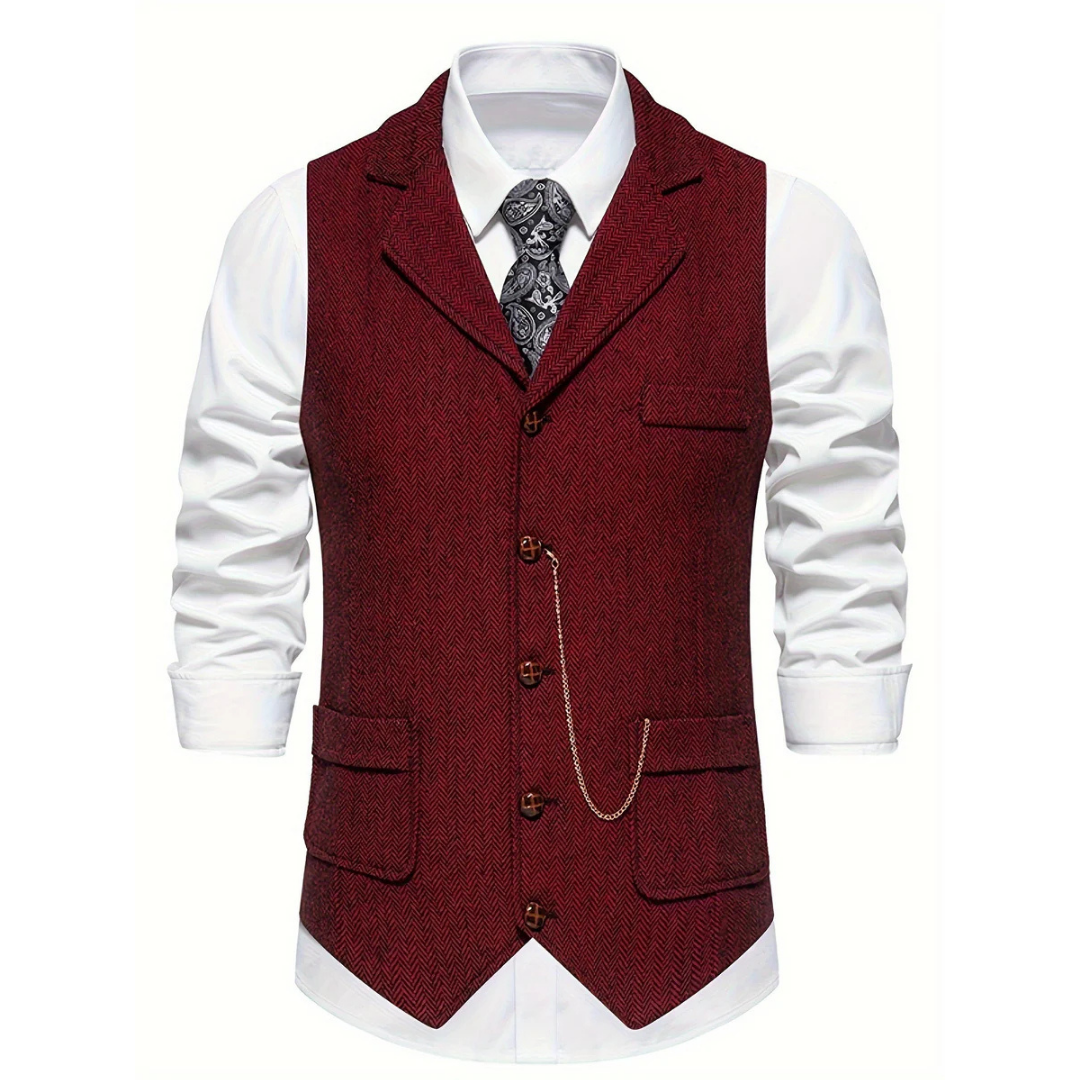 Gilet à Carreaux V-col pour Hommes