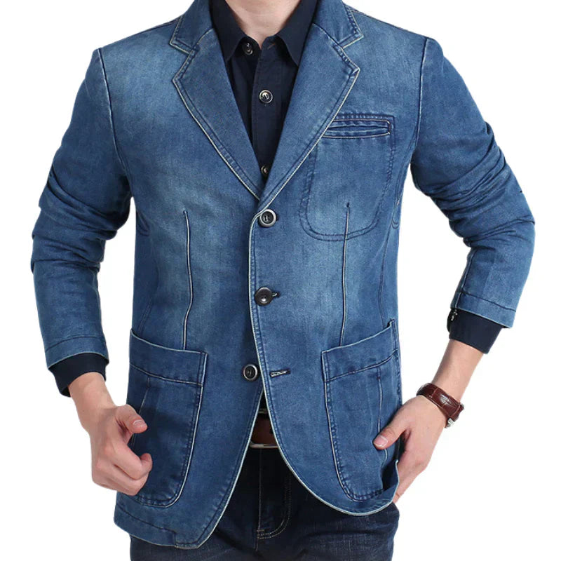 Blazer en denim pour hommes