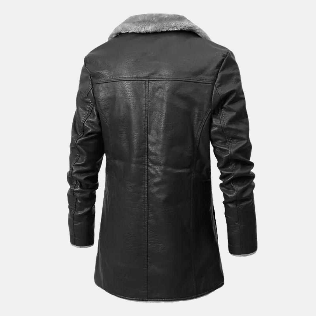 Manteau en cuir d'hiver pour hommes