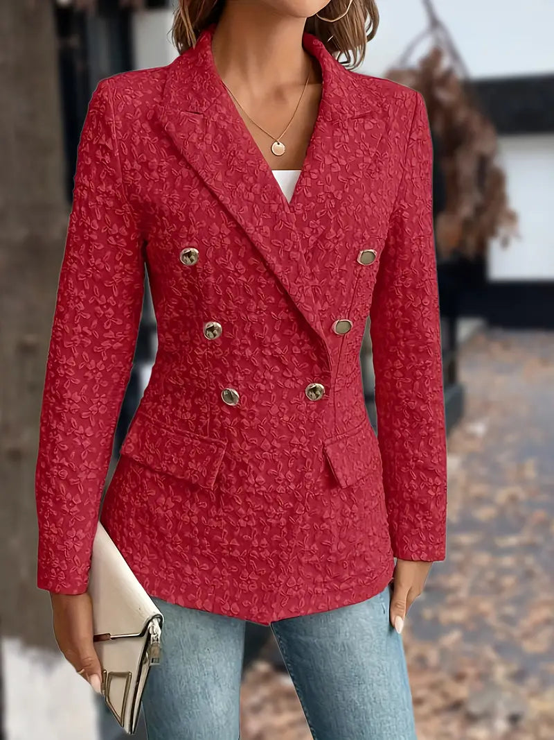 Veste blazer unie avec poches pour femmes