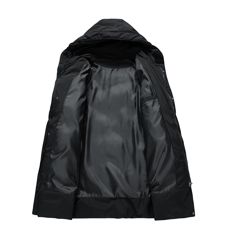 Parka Élégante Mi-Longue avec Capuche pour Hommes