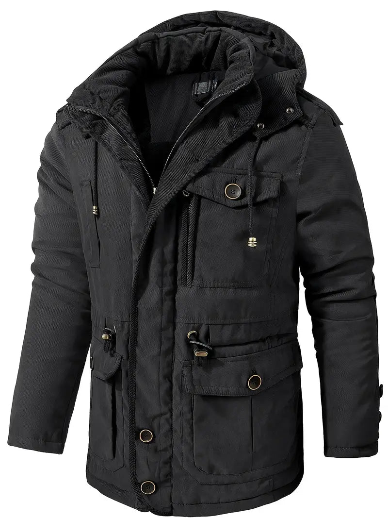 Veste d'hiver épaisse avec capuche pour hommes