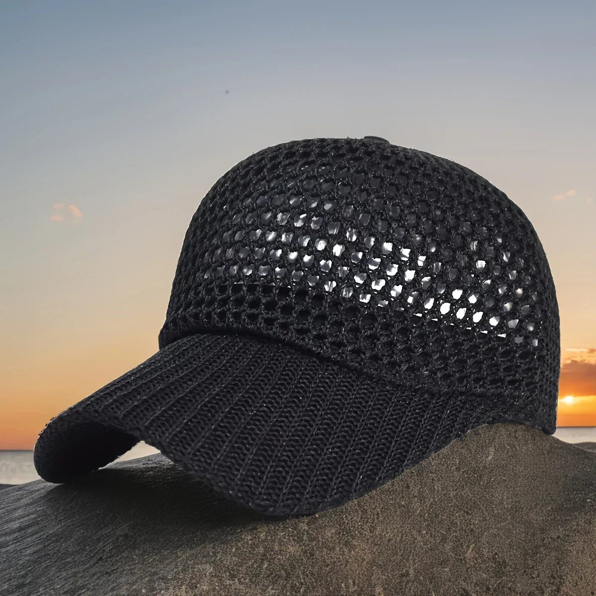 Casquette ajourée avec visière courbée et structure souple
