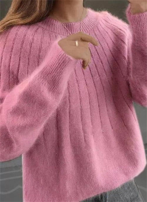 Pull Douillet à Manches Longues en Tricot pour Femmes
