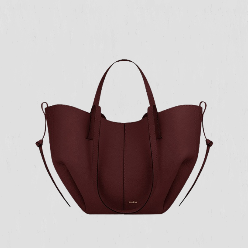 Sac Fourre-Tout Sculpté avec Côtés Plissés en Cuir pour Femmes