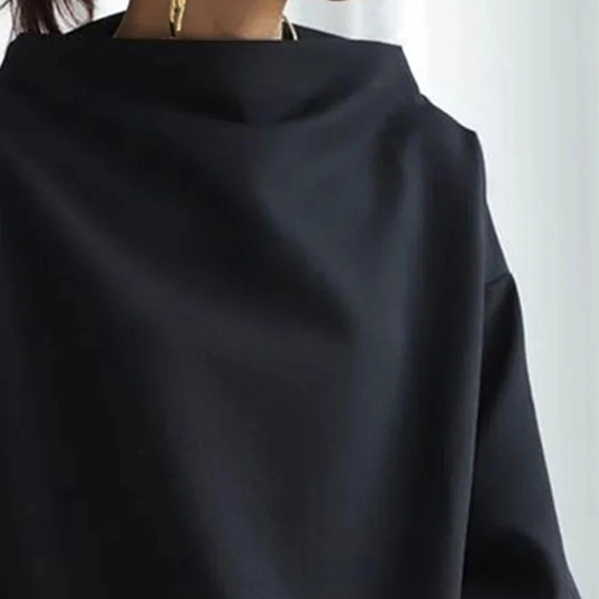 Pull Élégant à Col Montant pour Femmes