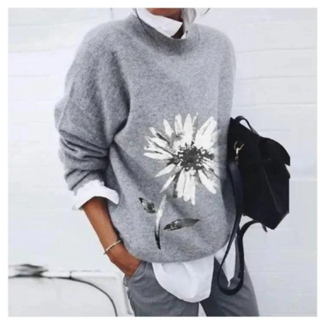 Pull Élégant à Imprimé Floral pour Femmes