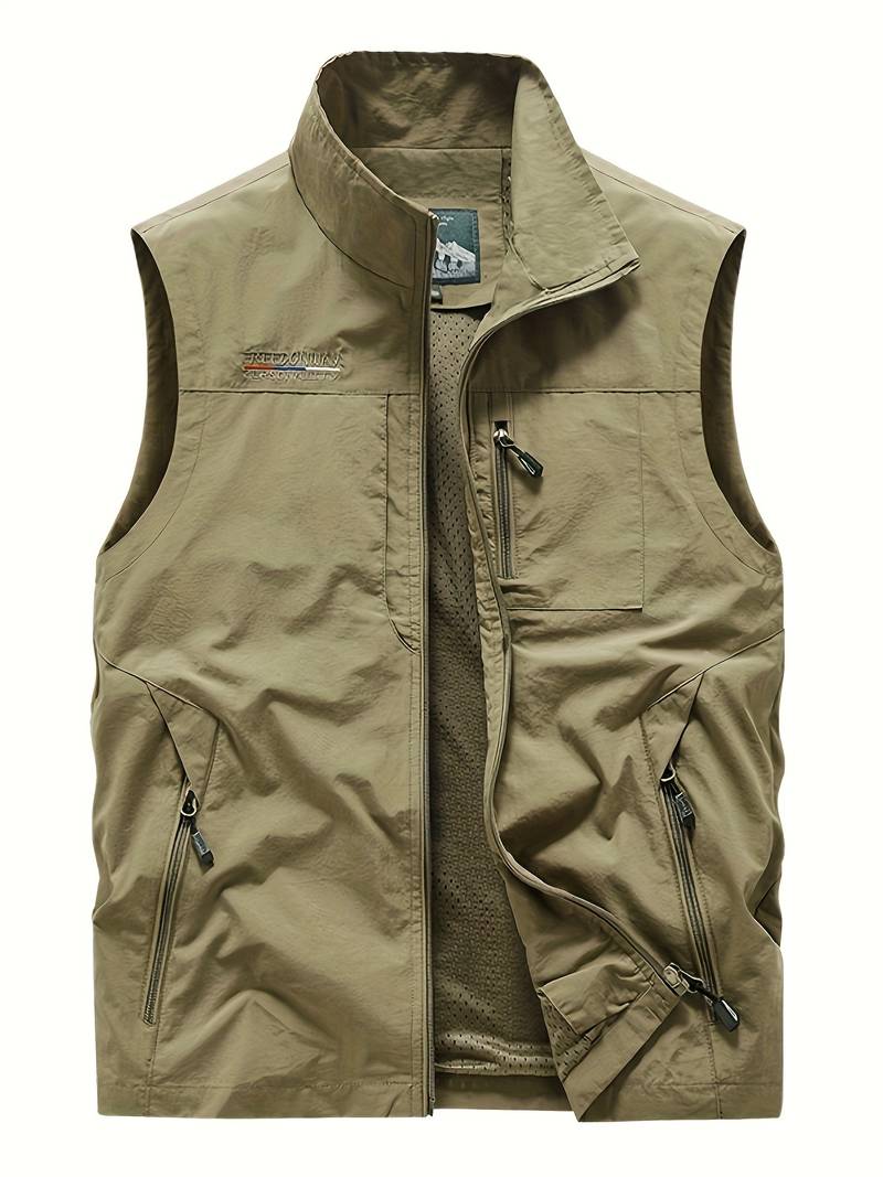 Gilet cargo avec poches zippées pour hommes