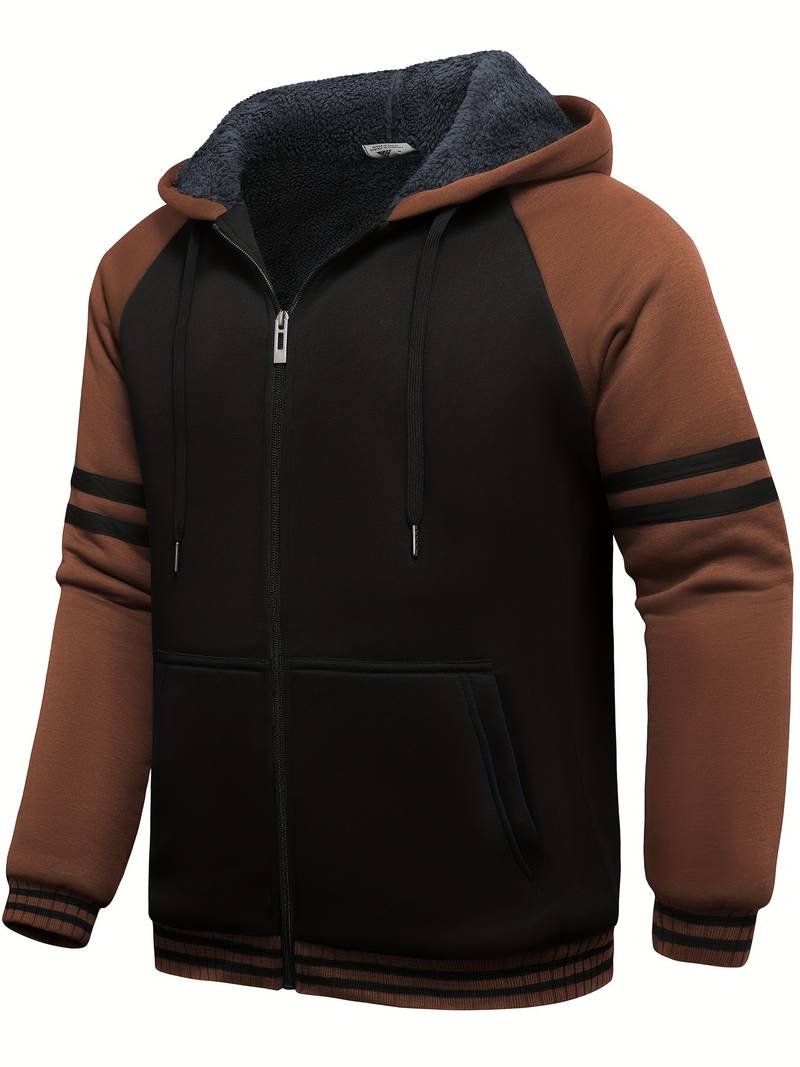 Veste à capuche duveteuse pour hommes