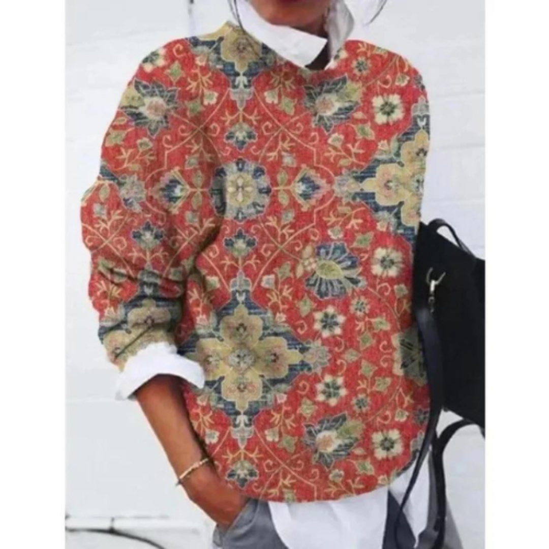 Pull Élégant à Imprimé Floral pour Femmes